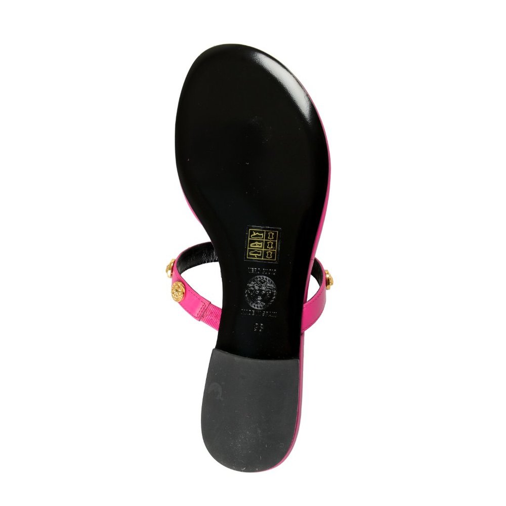 Versace Women's Orchid Metal Medusa Studs Sandals Flip Flop Shoes - Picture 6 of 8